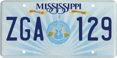 MS license plate ZGA129
