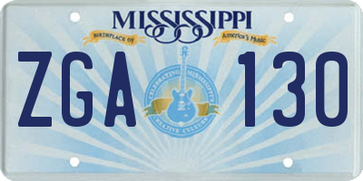 MS license plate ZGA130