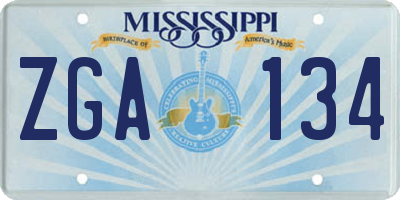 MS license plate ZGA134