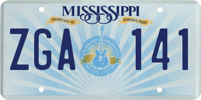 MS license plate ZGA141
