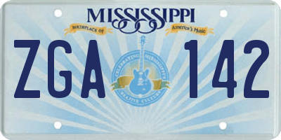 MS license plate ZGA142