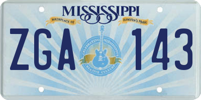 MS license plate ZGA143