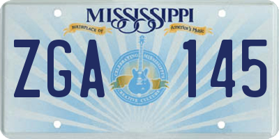 MS license plate ZGA145