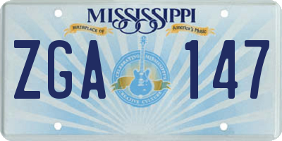 MS license plate ZGA147