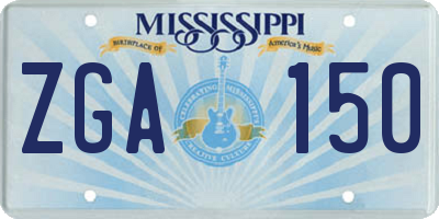 MS license plate ZGA150