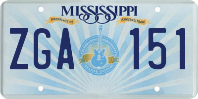 MS license plate ZGA151