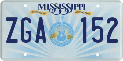 MS license plate ZGA152