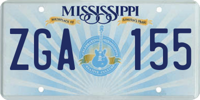 MS license plate ZGA155