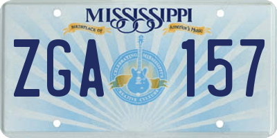 MS license plate ZGA157