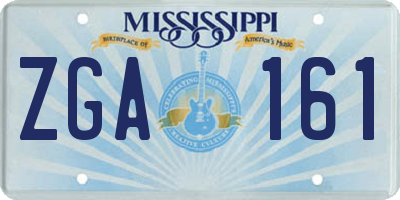 MS license plate ZGA161
