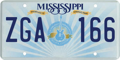 MS license plate ZGA166