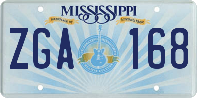 MS license plate ZGA168