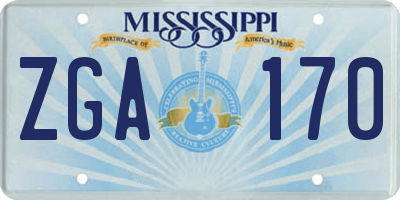 MS license plate ZGA170