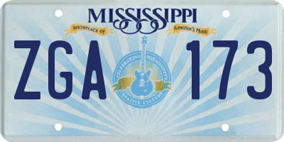 MS license plate ZGA173