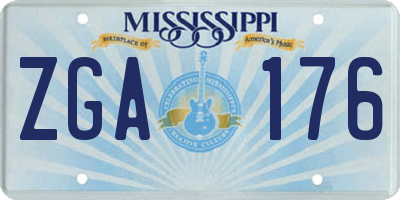 MS license plate ZGA176