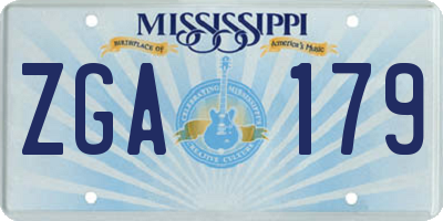 MS license plate ZGA179