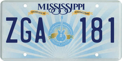 MS license plate ZGA181