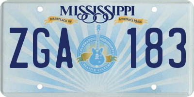 MS license plate ZGA183