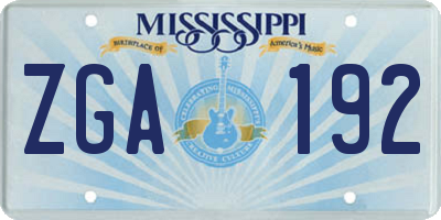 MS license plate ZGA192