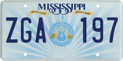 MS license plate ZGA197