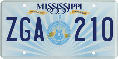 MS license plate ZGA210