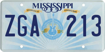 MS license plate ZGA213