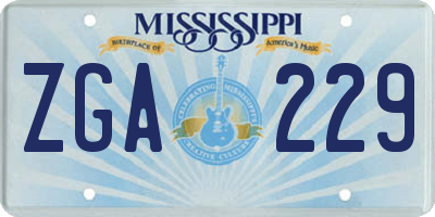 MS license plate ZGA229