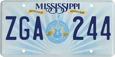 MS license plate ZGA244