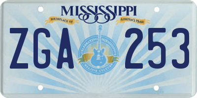 MS license plate ZGA253