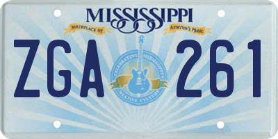 MS license plate ZGA261