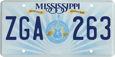 MS license plate ZGA263