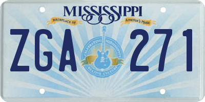 MS license plate ZGA271