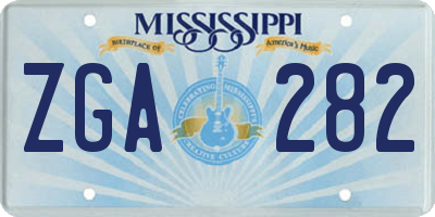 MS license plate ZGA282