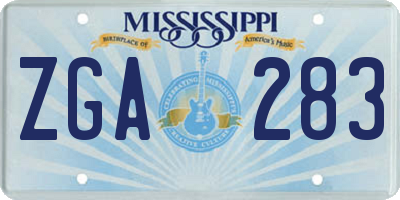 MS license plate ZGA283
