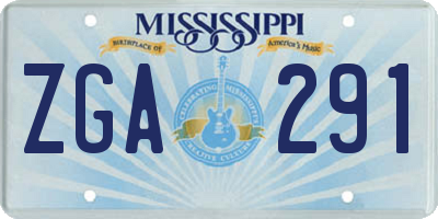 MS license plate ZGA291