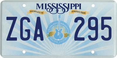 MS license plate ZGA295