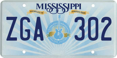 MS license plate ZGA302