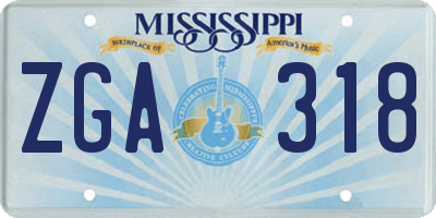 MS license plate ZGA318