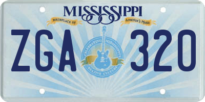 MS license plate ZGA320