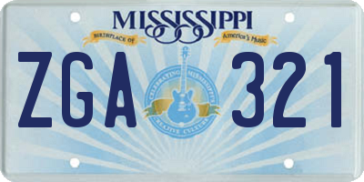 MS license plate ZGA321