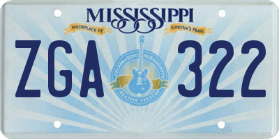 MS license plate ZGA322