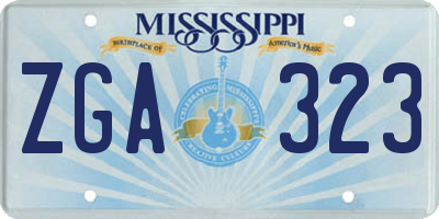 MS license plate ZGA323