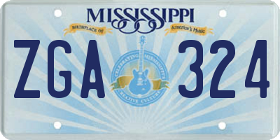 MS license plate ZGA324