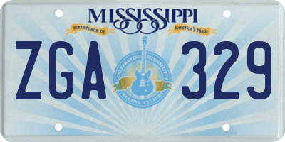 MS license plate ZGA329