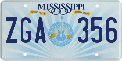 MS license plate ZGA356