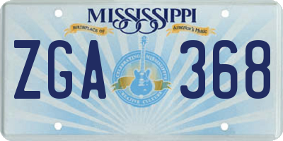 MS license plate ZGA368