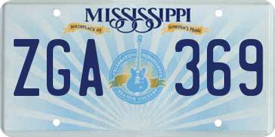 MS license plate ZGA369