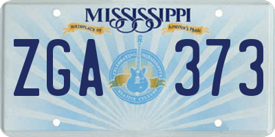 MS license plate ZGA373