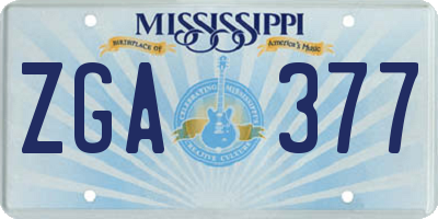 MS license plate ZGA377