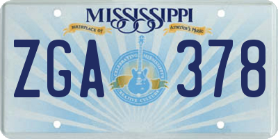 MS license plate ZGA378